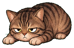 nubbin, a cat crouched to pounce