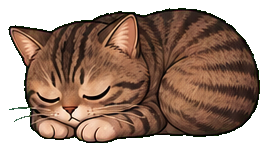 nubbin, a cat asleep