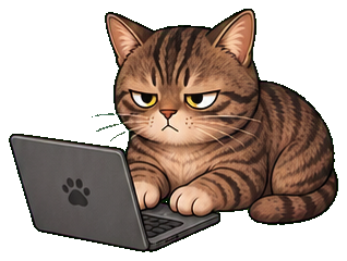 nubbin, a cat typing