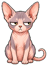 toast, a sphynx cat